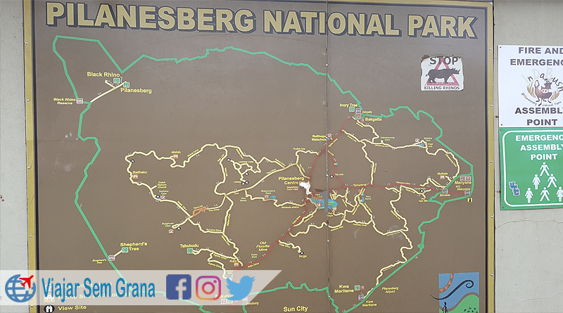 mapa pilanesberg