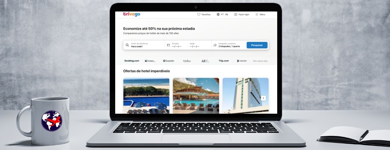 Página principal do Trivago. Guia completo se o Trivago é Confiável