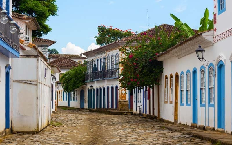 Ruas históricas da cidade de Paraty no Rio de Janeiro