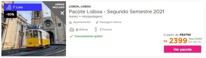 Pacote promocional para Lisboa HURB