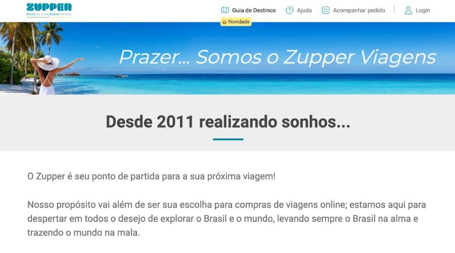 Página sobre a história do Zupper em seu site oficial