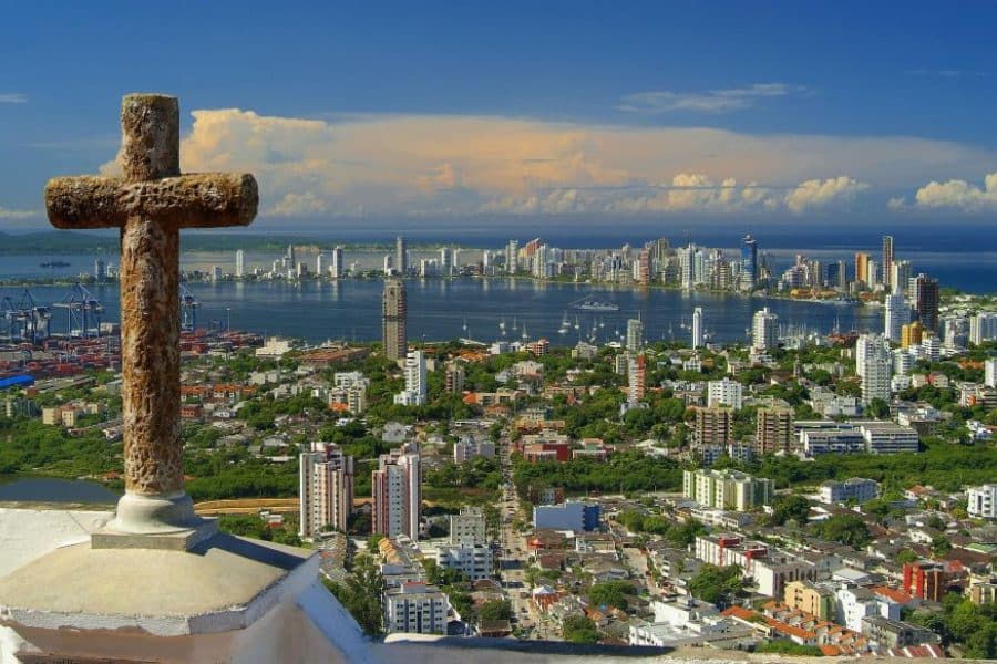 Vista do Alto do Convento La Popa em Cartagena