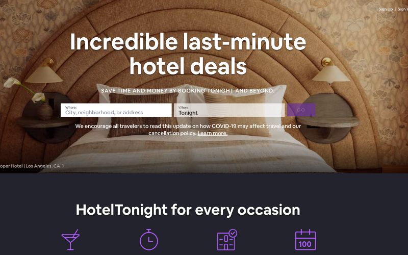 Hotel Tonight, aplicativo para reservar um hotel de última hora