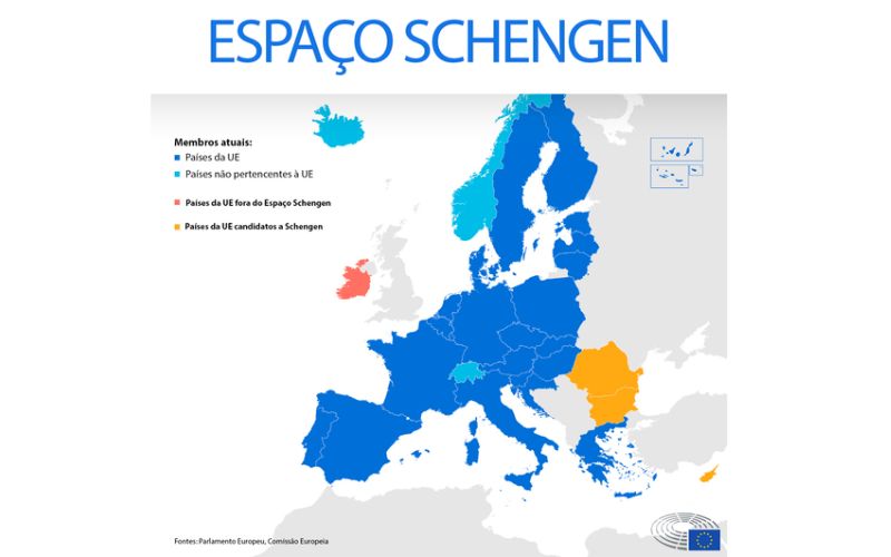 Espaço Schengen na Europa