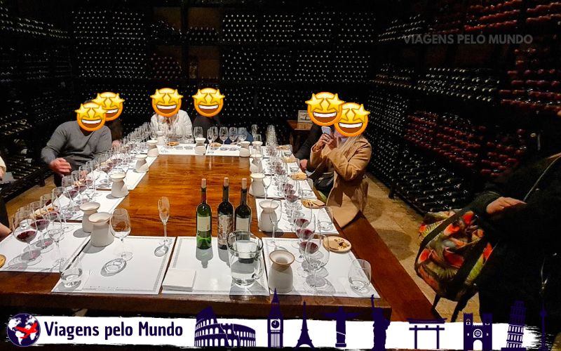 Mesa para degustação dos vinhos da Catena Zapata