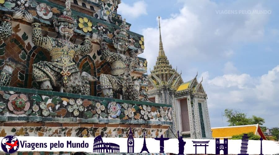 Adornos e detalhes no Wat Arun