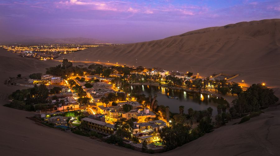 Oásis de Huacachina à noite