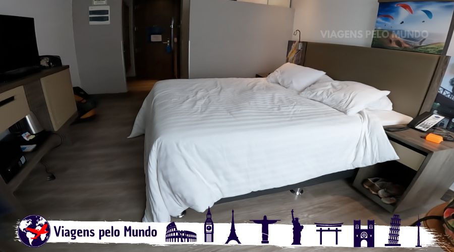 Quarto moderno que ficamos no Hampton em Lima