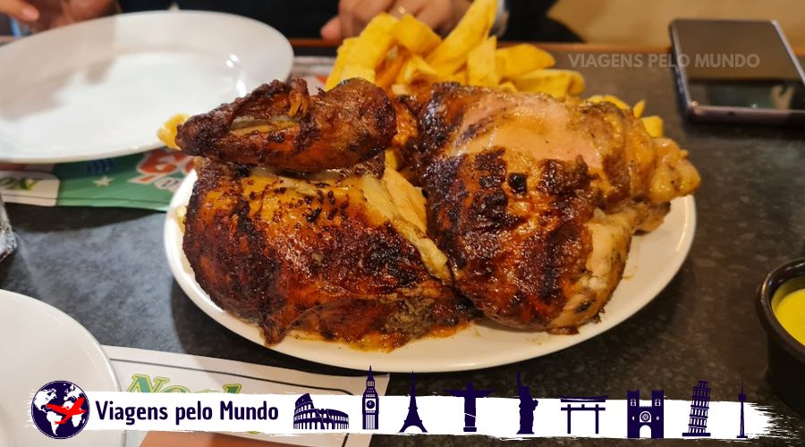 Frango assado com batatas fritas do Norkys