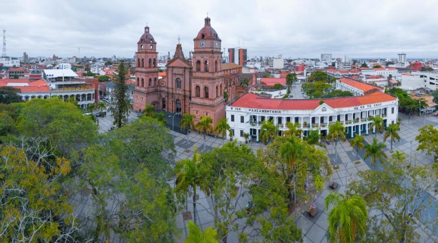 Cidade de Santa Cruz de la Sierra visto do alto.