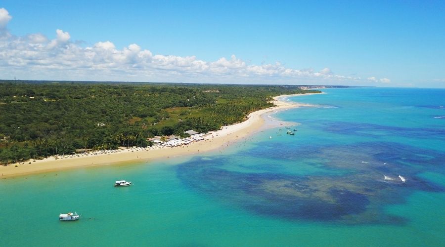 Praias de Porto Seguro vista do alto.