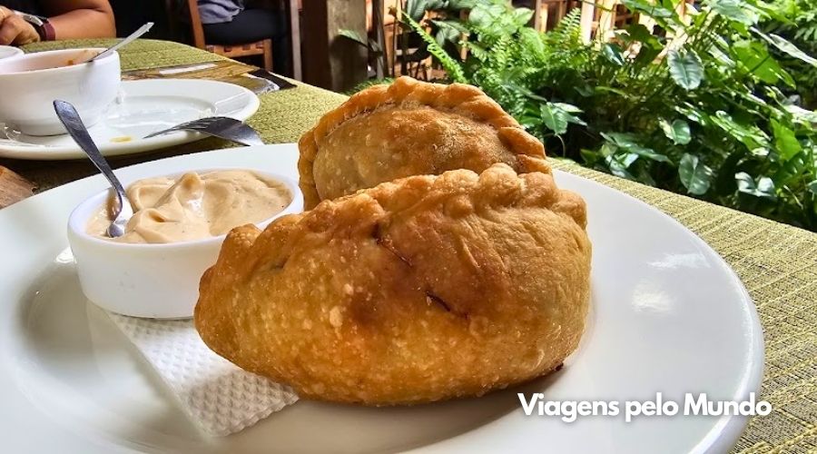 Salteña fritas com recheio de carne.