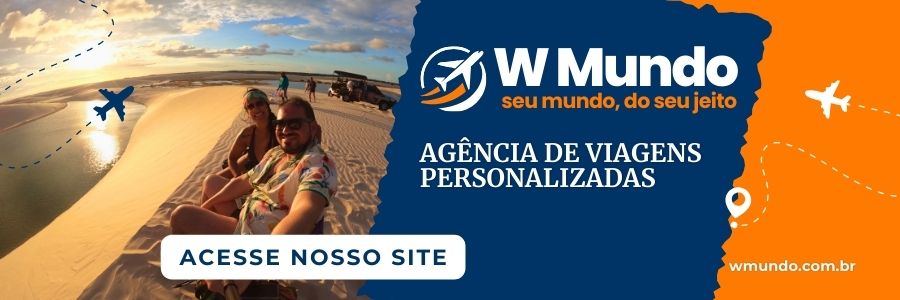 Banner da W Mundo convidando os leitores a acessaram o site e conhecer melhor a nossa agência de viagem personalizadas.